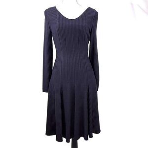 Talbot Runhof Midi Pleated Dress, Navy Blue, Size 6